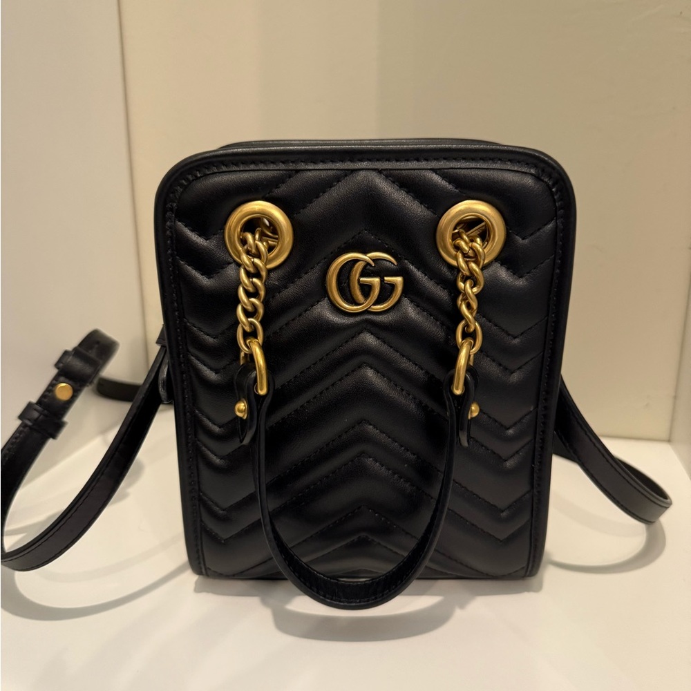 Gucci Black Quilted Crossbody Bag